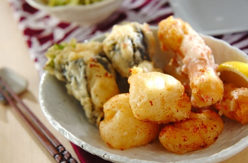 ホタテとチーズの天ぷら