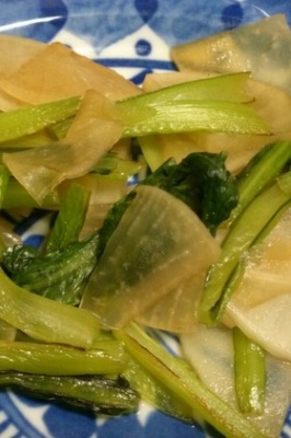 小松菜と大根の炒めもの