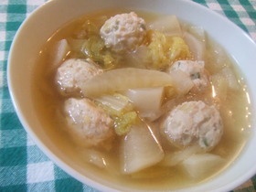 温まる～～白菜と鶏団子の中華スープ☆