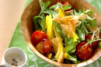 水菜のカリカリサラダ